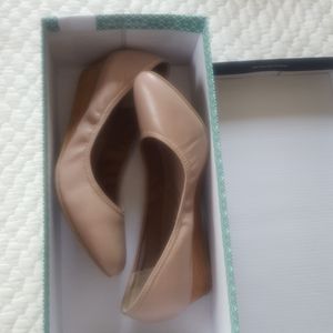 SUSINA Fraya Nude Leather Wedge Heel